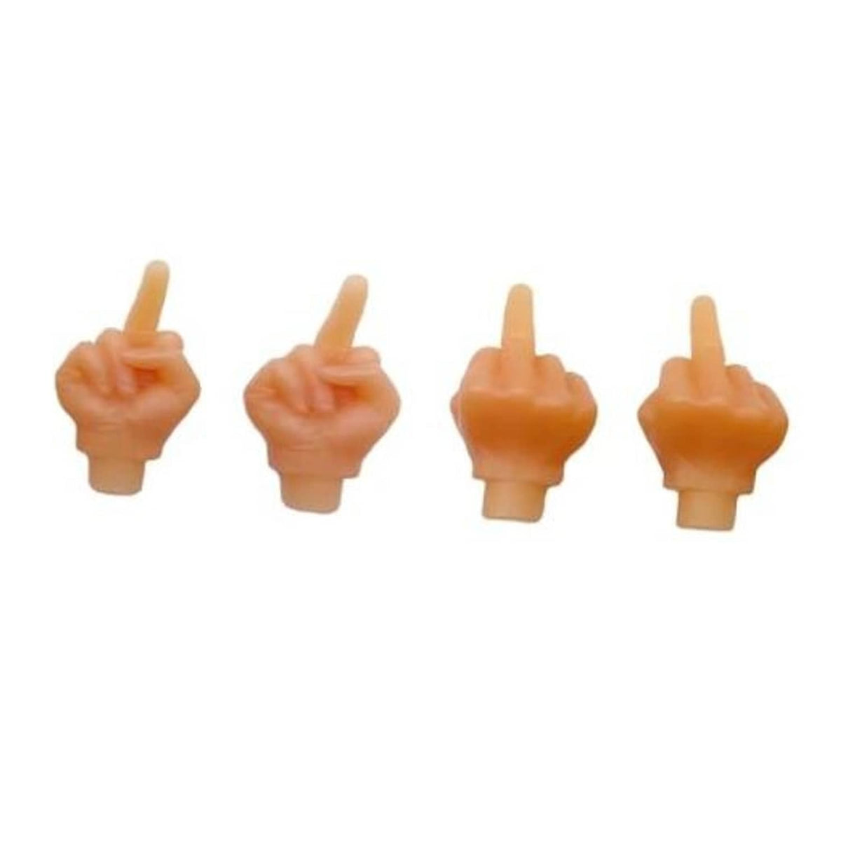 Set of four orange middle-finger tire valve caps