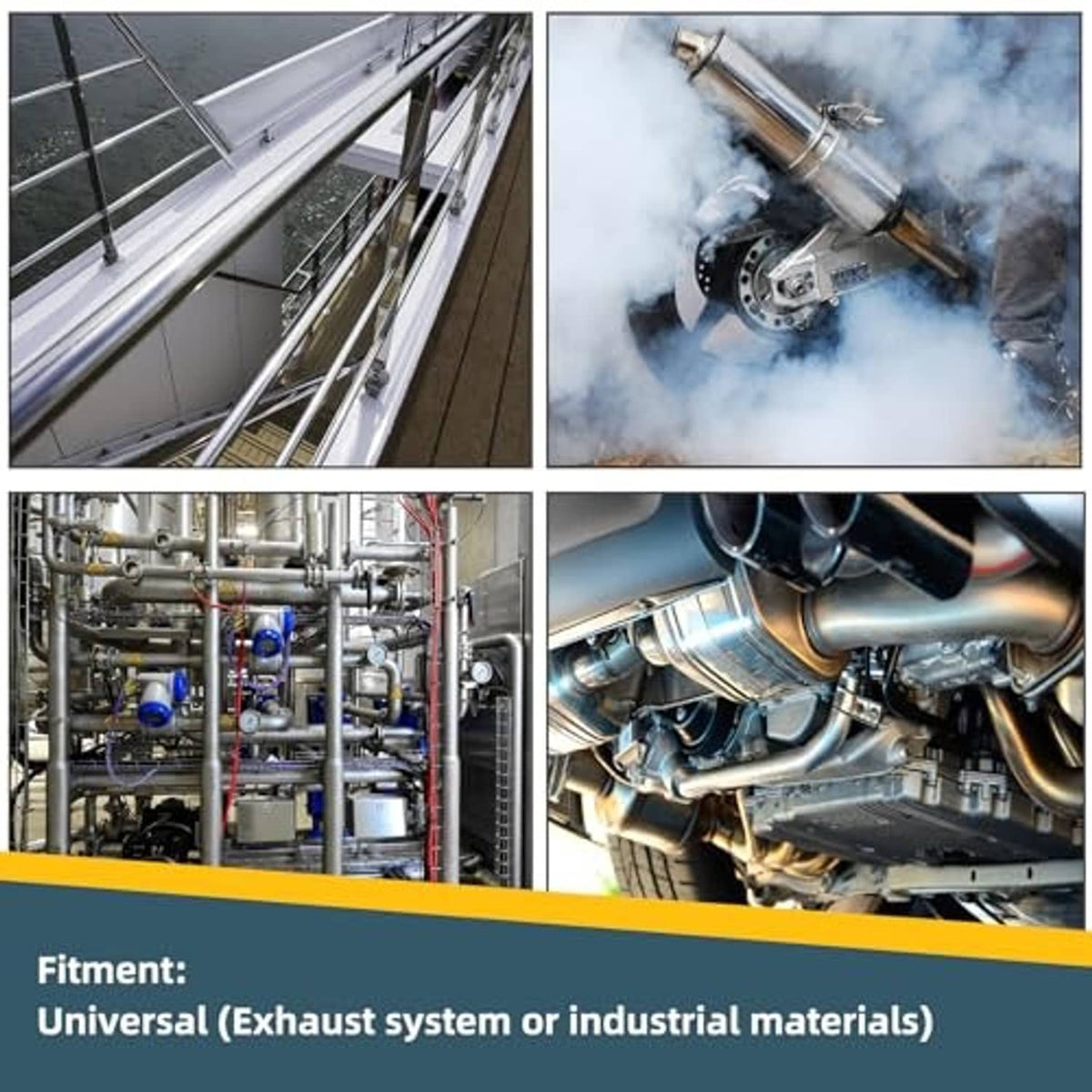 304 stainless steel exhaust pipe used in industrial/exhaust systems, polished tube section