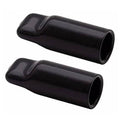 Black rubber keg cap draft faucet covers, 2-pack, cylindrical ends