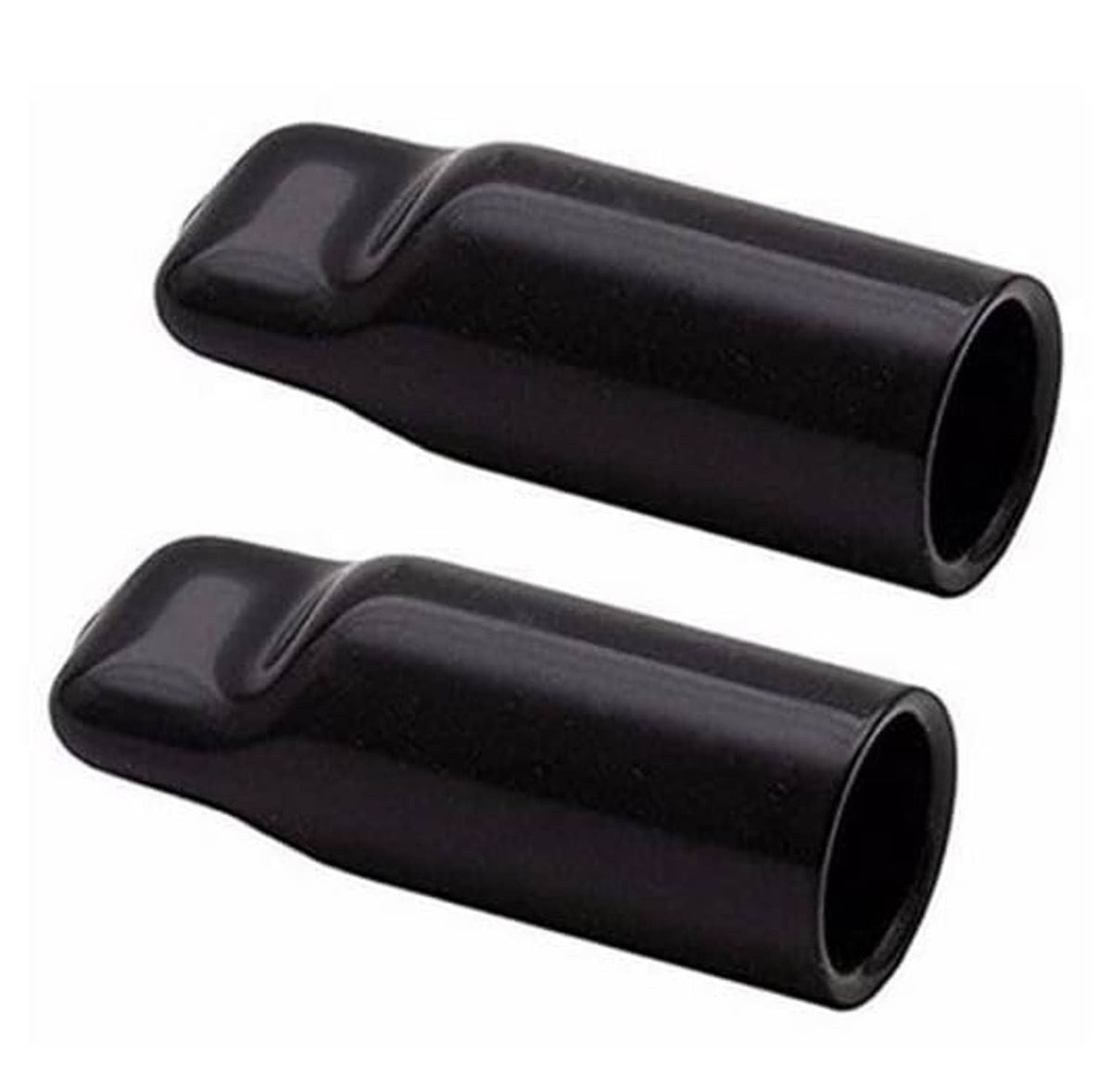 Black rubber keg cap draft faucet covers, 2-pack, cylindrical ends