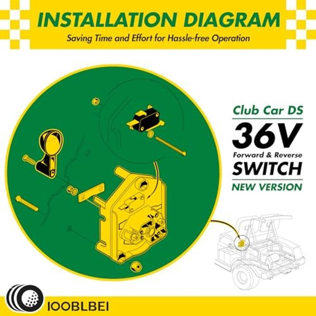 36V club car DS forward/reverse switch installation diagram