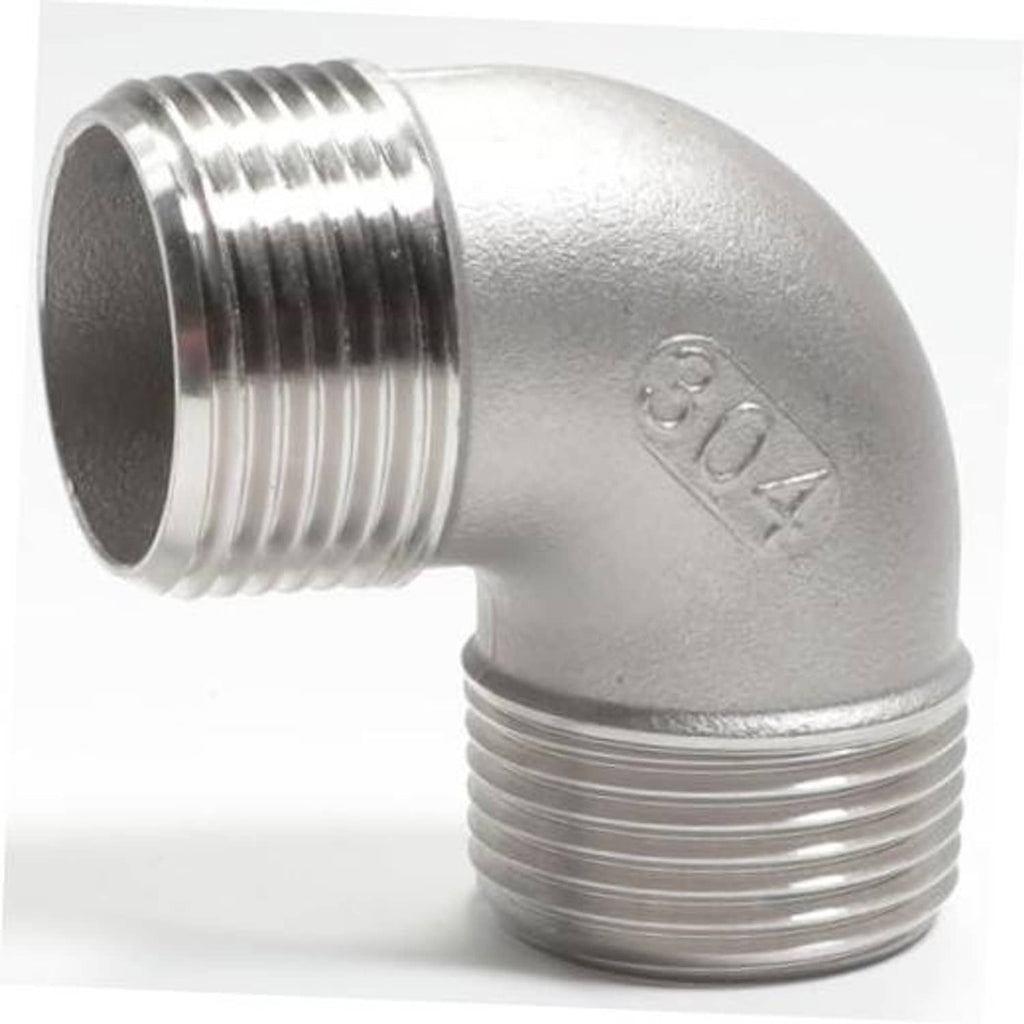 304 stainless steel 90-degree street elbow, male NPT fitting with threaded ends, 1 in