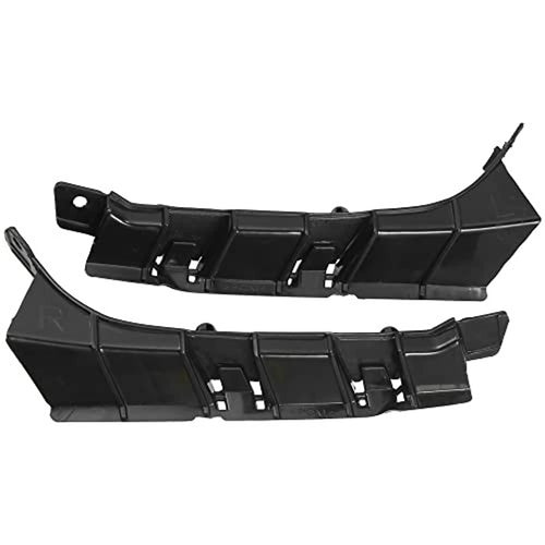 Front bumper mounting support brackets, black plastic left and right pair