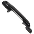 Black exterior door handle with smooth surface and keyhole opening, front right passenger side