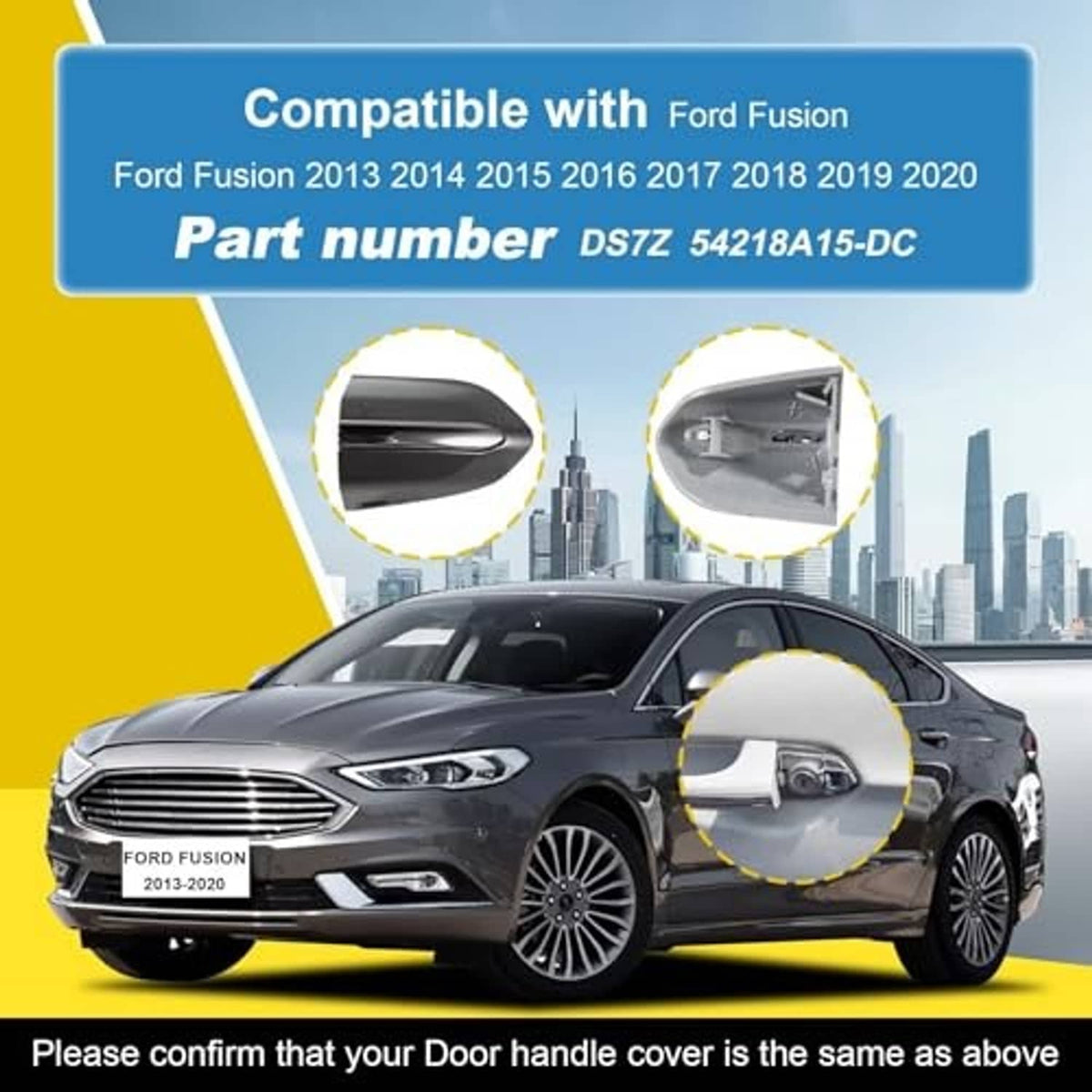 Black door handle key hole trim cover installed on car door handle area