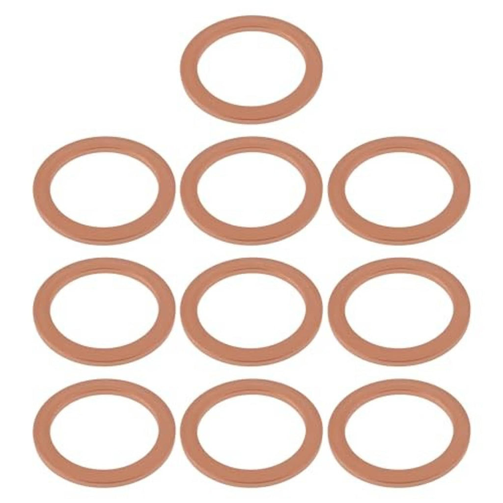 Set of brown round gasket washers for differential drain plug, 10-pack
