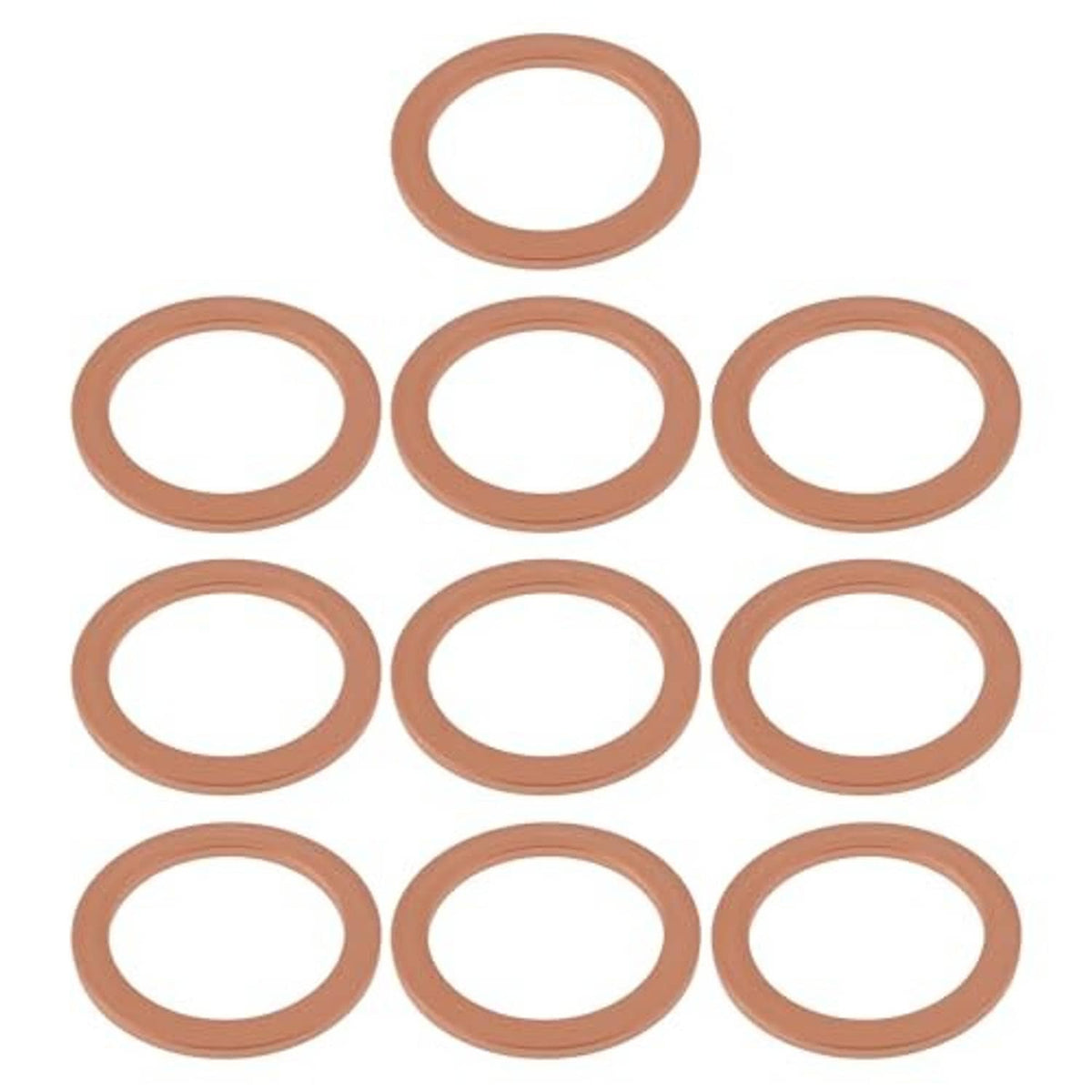 Set of brown round gasket washers for differential drain plug, 10-pack