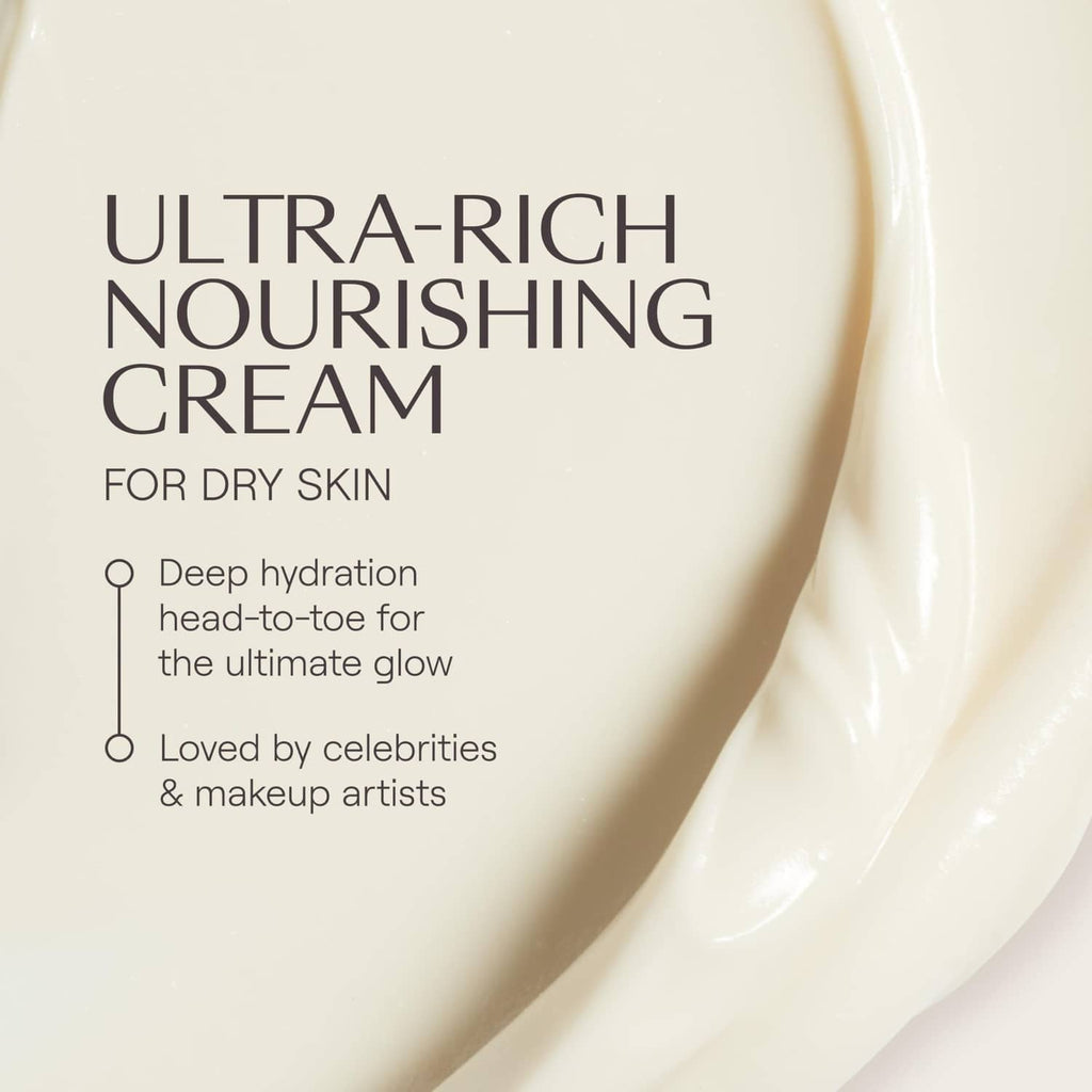 Ultra-rich nourishing cream swatch with smooth texture for dry skin