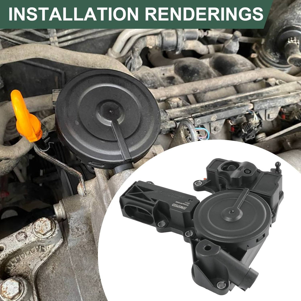 PCV oil separator valve assembly installed in engine bay