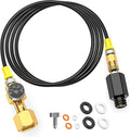 CO2 quick connector adapter with gauge, bleed valve, and black hose with brass fittings