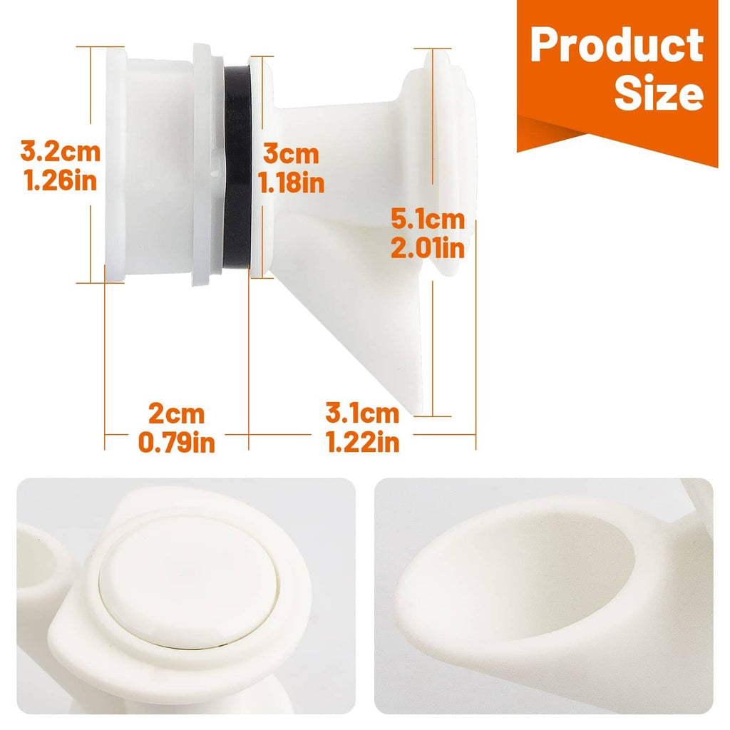 Push-button spigot replacement with inlet and spout profile measurement callouts