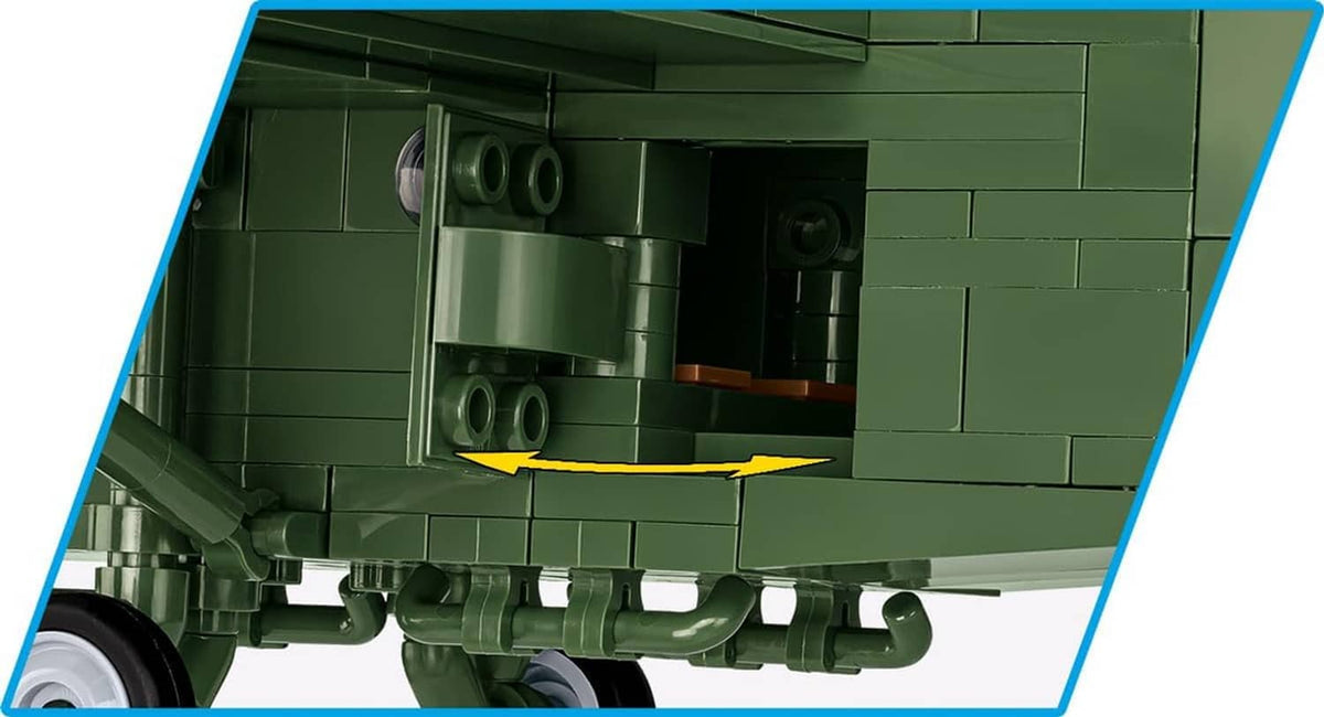 Close-up of green WACO CG-4 interior bay opening with structural detail