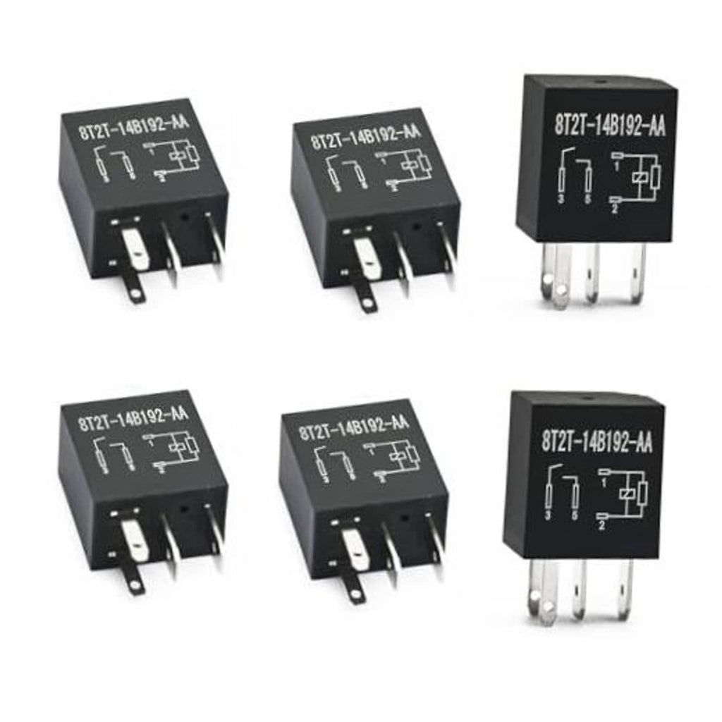4-pin multi-purpose relay set, black housing with front contact terminals