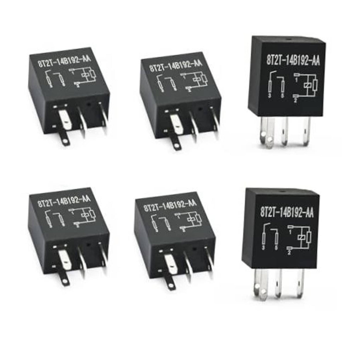4-pin multi-purpose relay set, black housing with front contact terminals