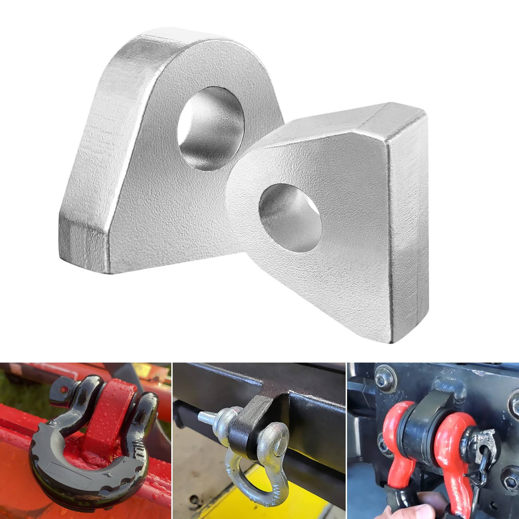 Weld-on steel clevis mount with two circular holes, thick U-shaped bracket.