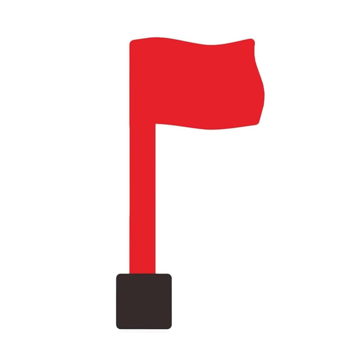 Red mailbox replacement flag kit with black mounting base