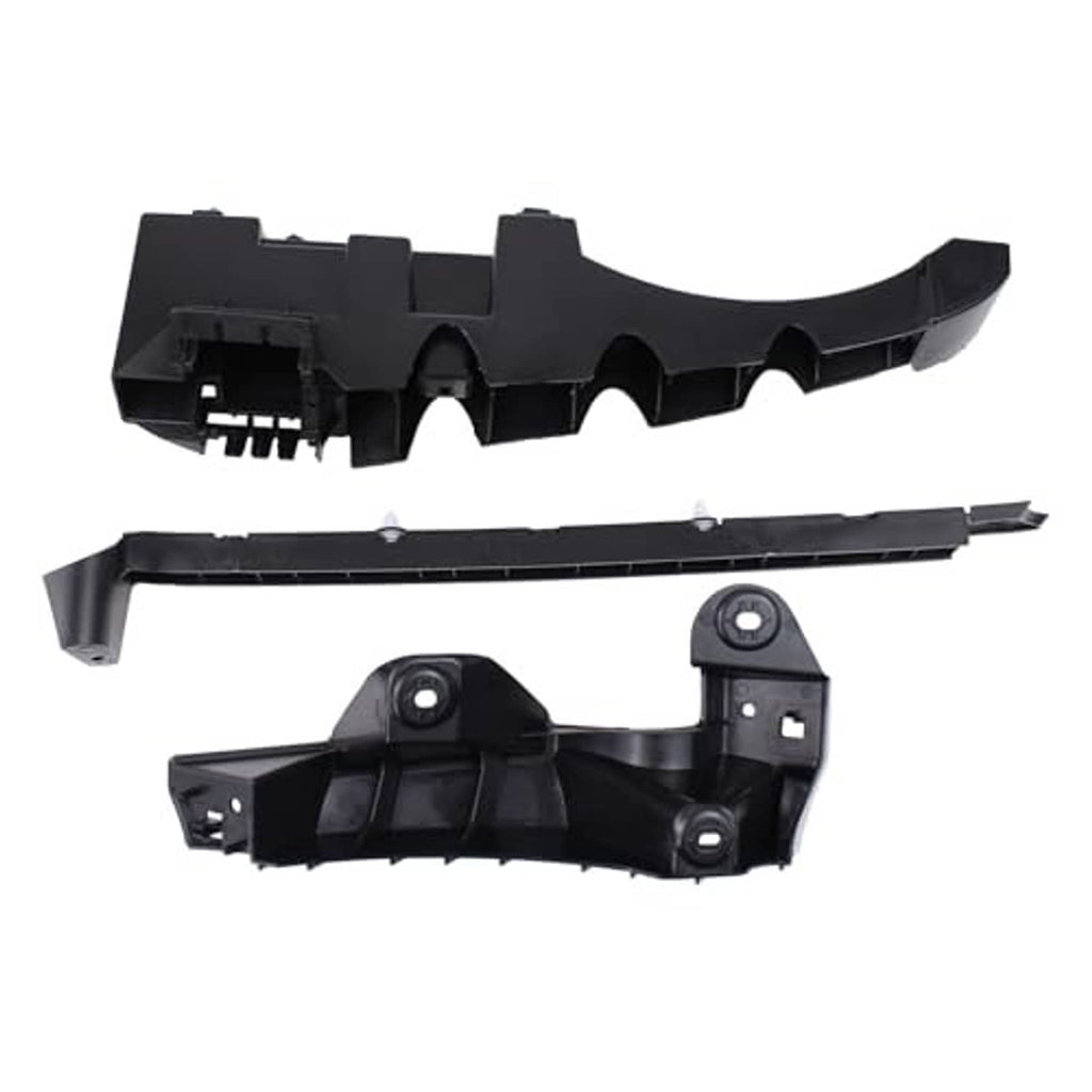 Black rear bumper bracket with circular mounting holes and molded connector blocks