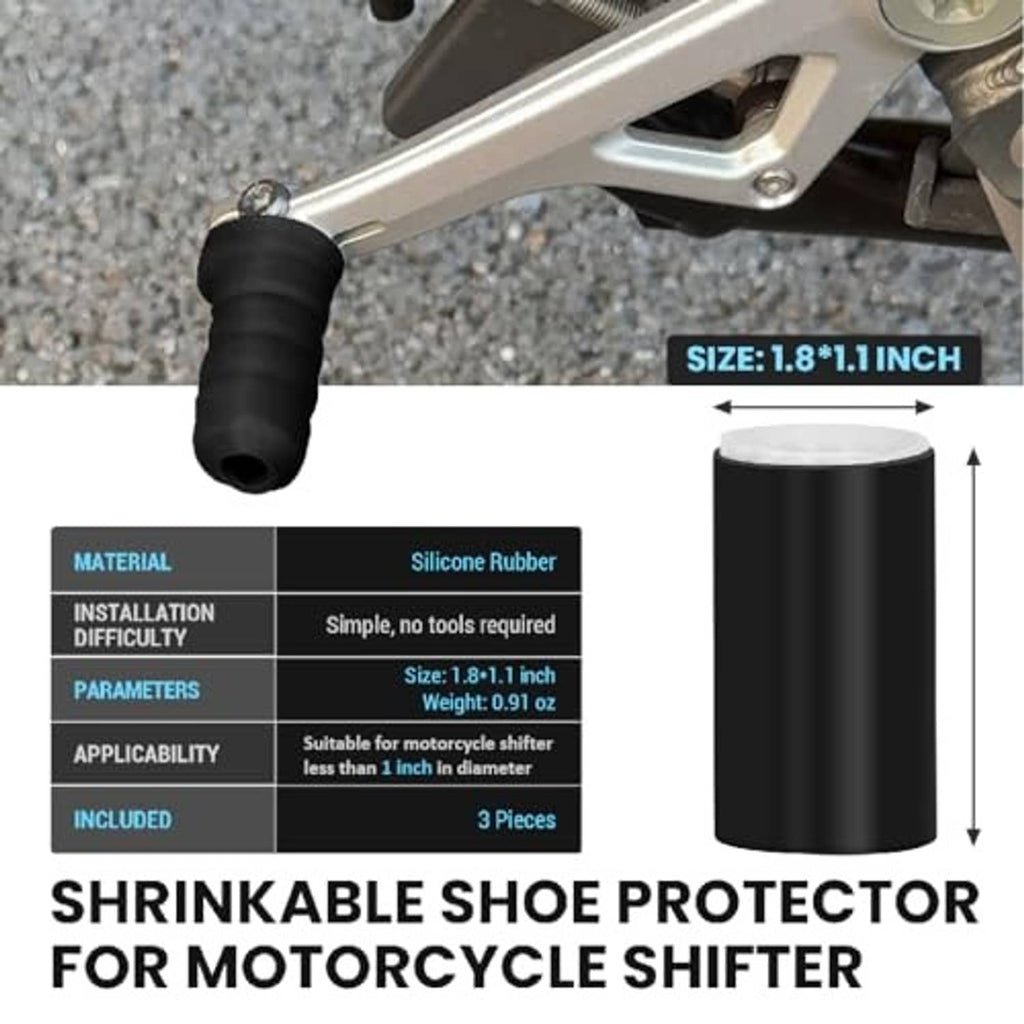 Black shrinkable silicone shifter cover sleeve with size markings