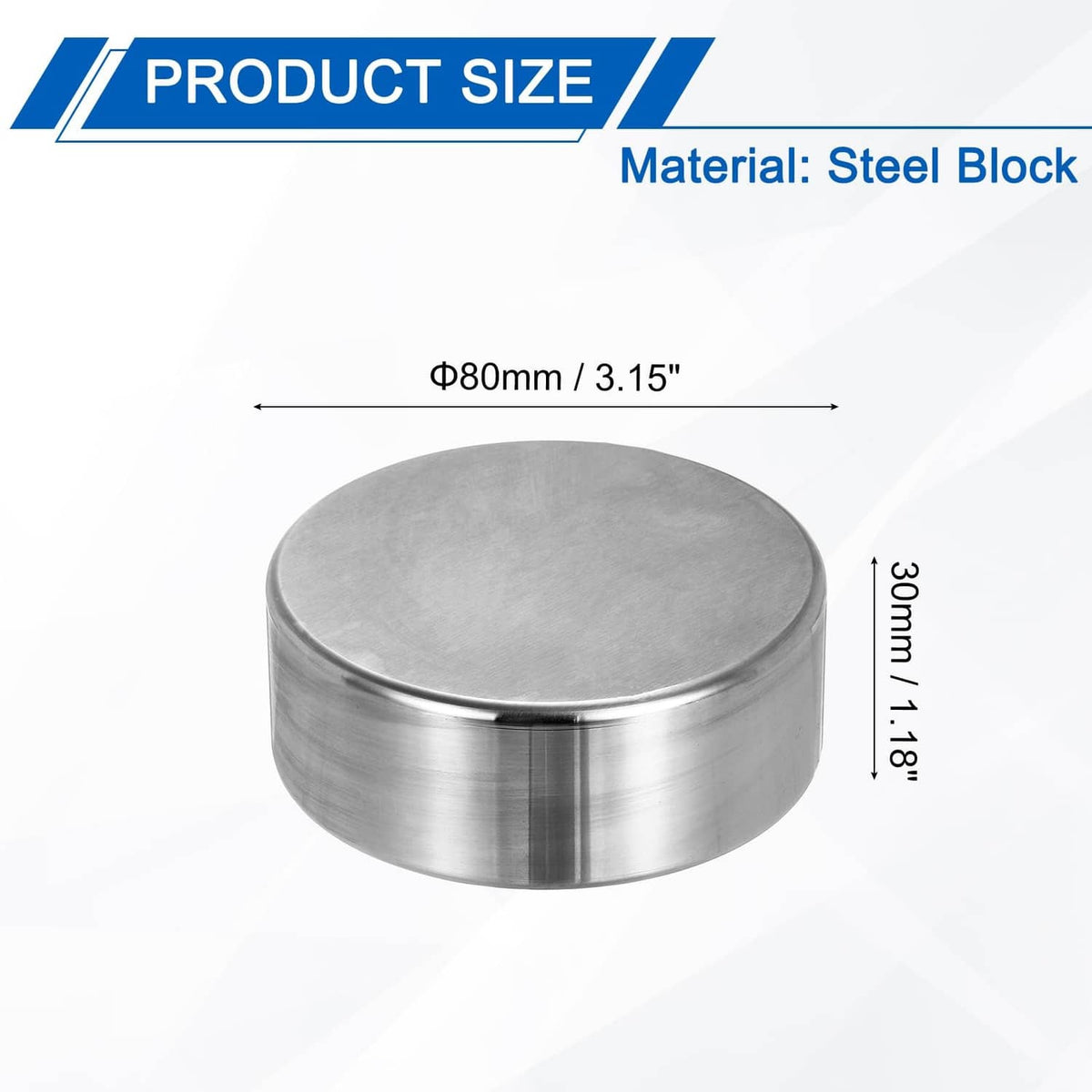 RivetOak PATIKIL 80x30mm Steel Bench Block, Block Metal 80x30mm(DxH), Silver