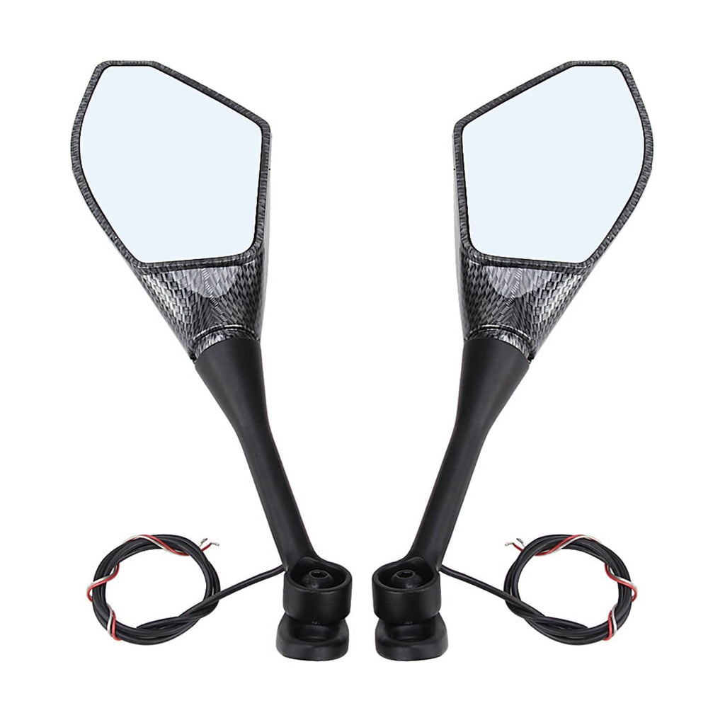 LED turn signal integrated rearview mirrors with clear lens panels and attached wiring