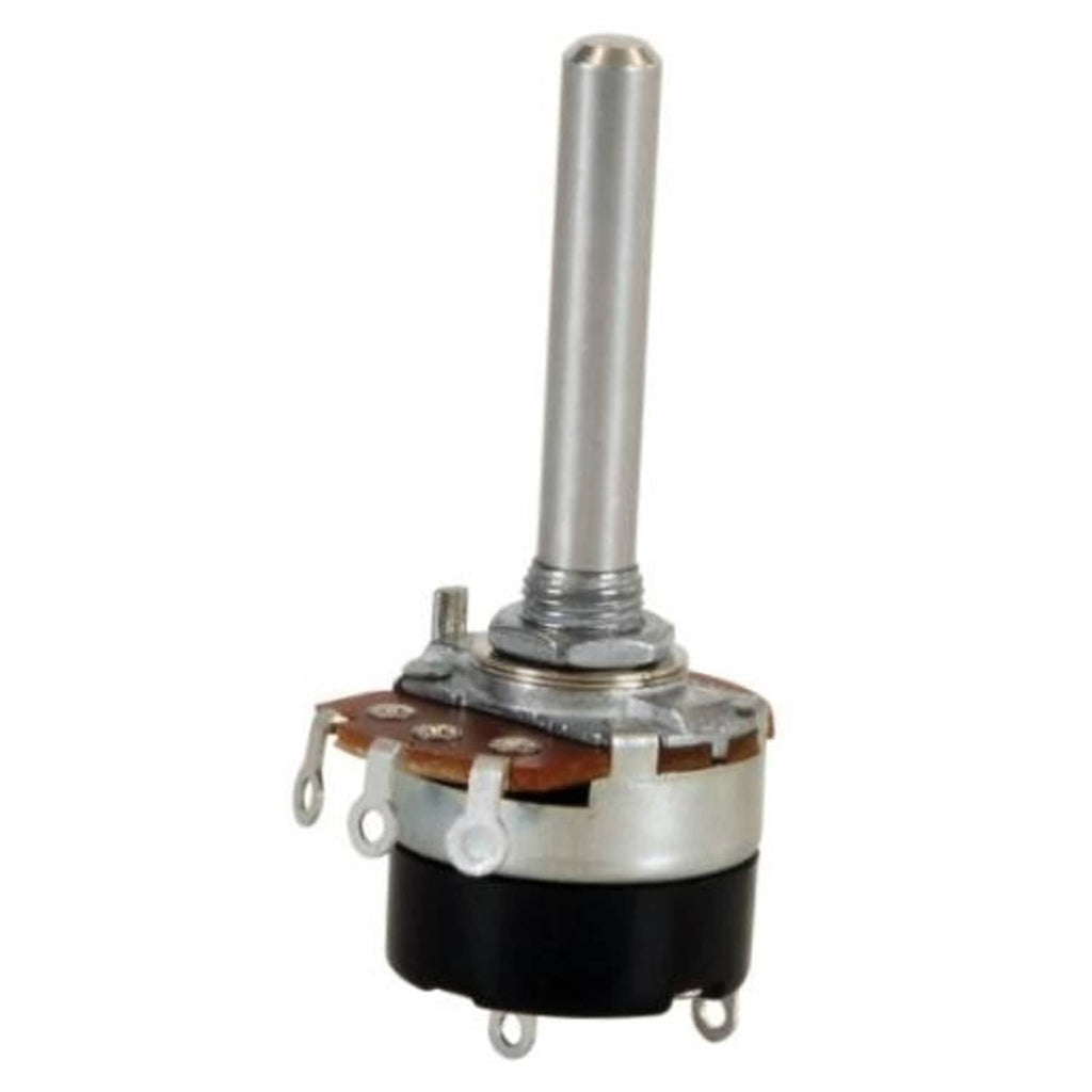 Audio taper potentiometer with switch, 1/4 in metal shaft