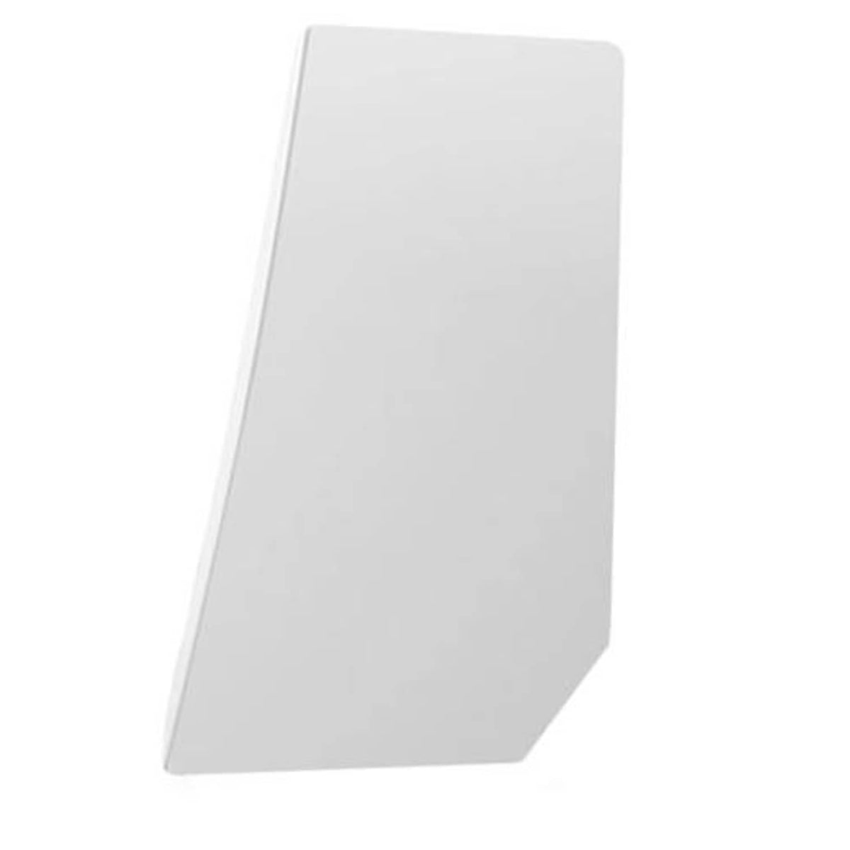White ABS fuel filler door cap cover, rectangular with rounded edges