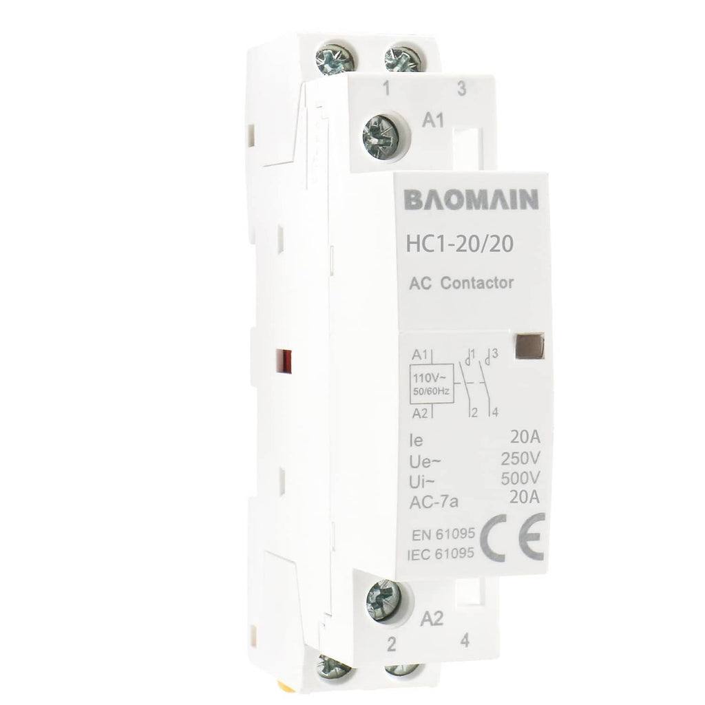 BAOMAIN HC1-20/20 AC contactor, white 2-pole with A1/A2 terminals