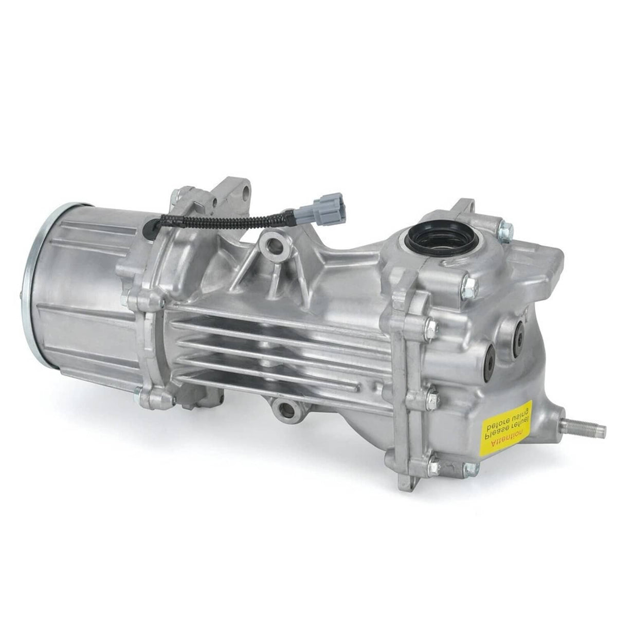 Rear differential carrier assembly with round cover and electrical connector
