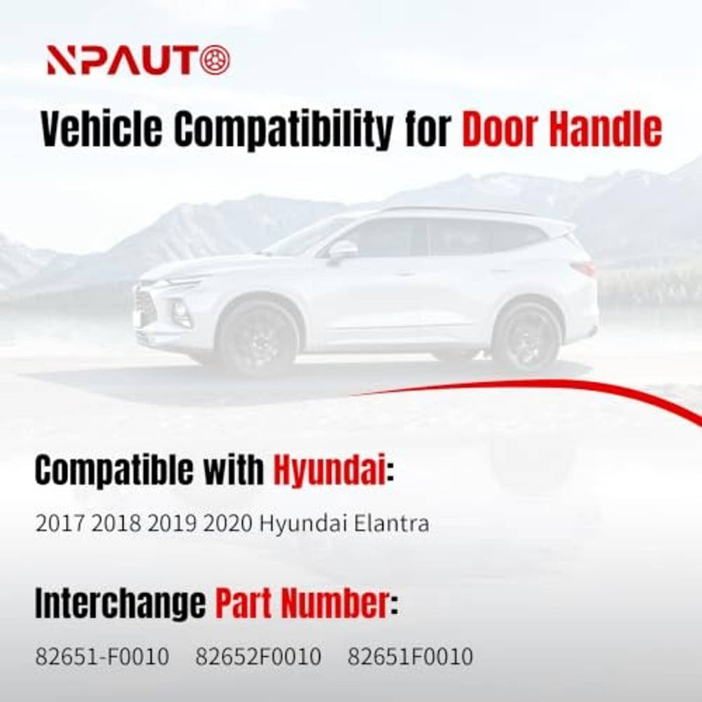 Exterior door handle set compatibility graphic with car silhouette