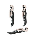 Wine corkscrew opener set, two black-handled metal waiter's corkscrews