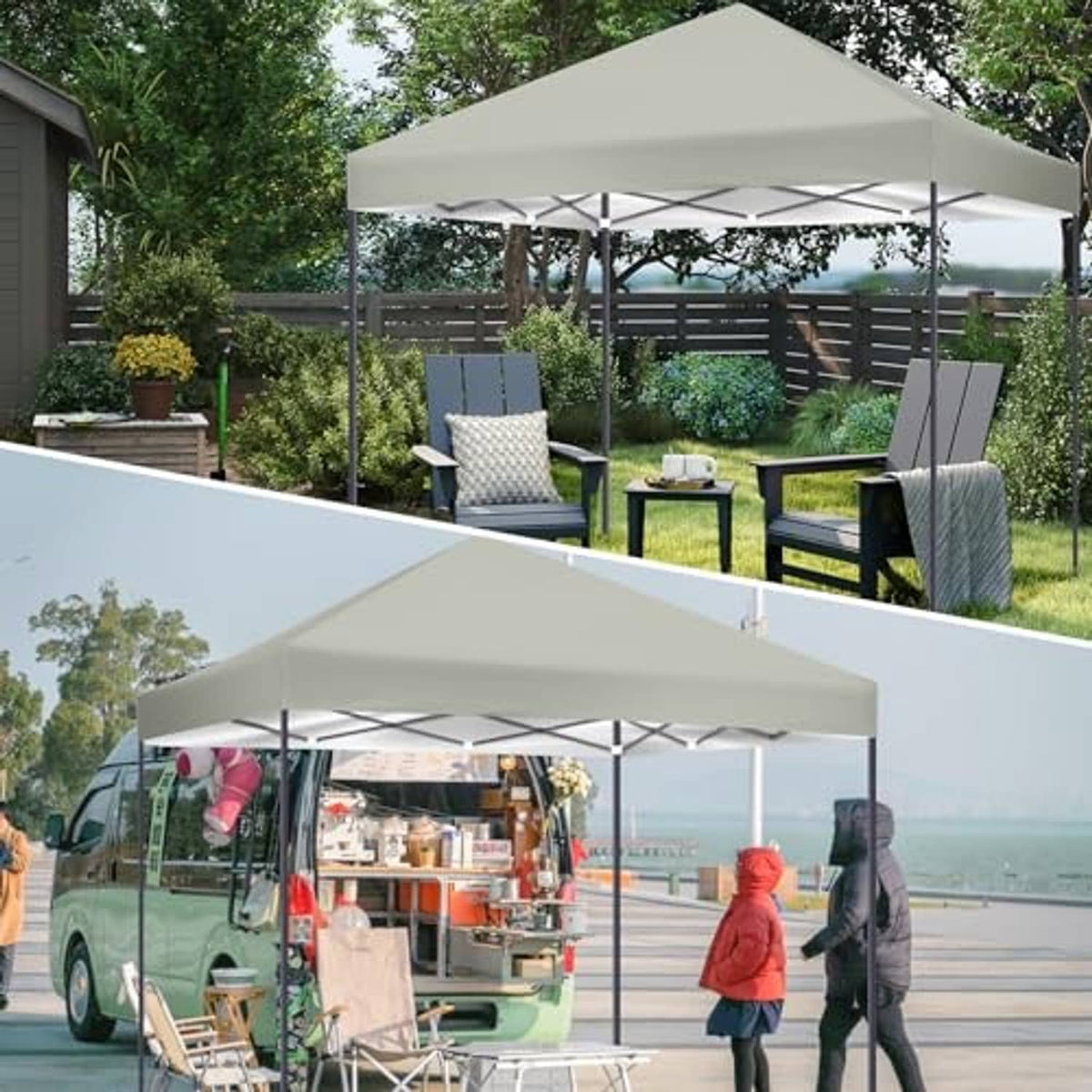 Light gray 4x6 canopy replacement top cover for patio and outdoor use