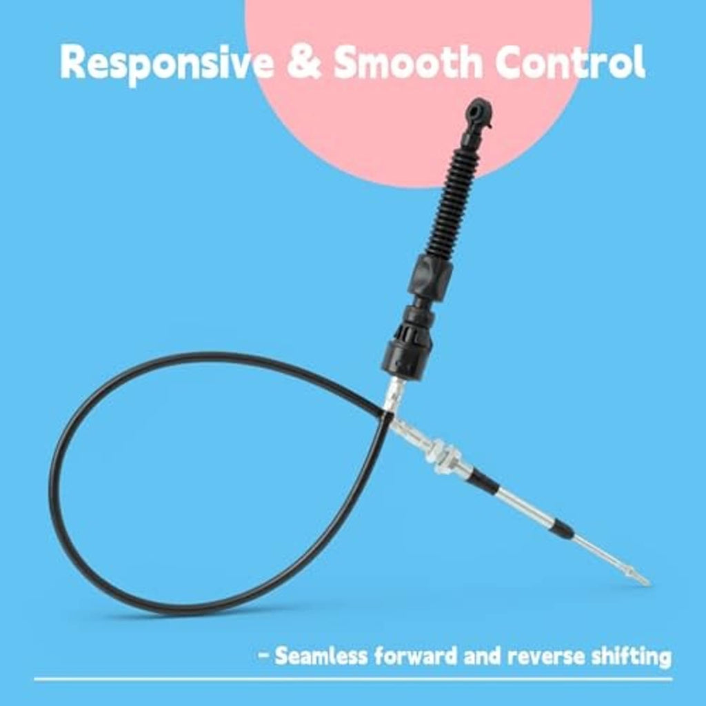 Transmission shift cable with black coil section and metal wire end