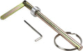 Emergency elevator drop key tool with metal shaft, lever handle, and key ring