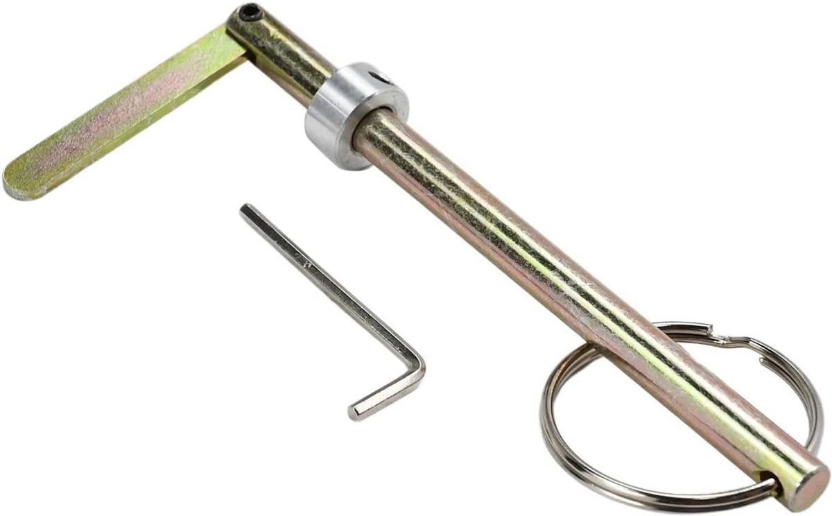 Emergency elevator drop key tool with metal shaft, lever handle, and key ring
