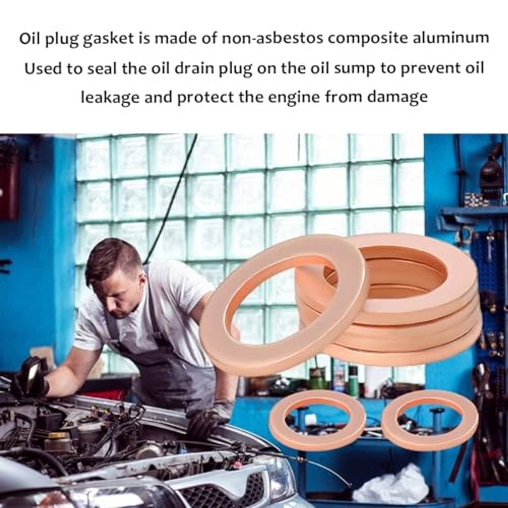 Non-asbestos composite aluminum oil drain plug gasket washers, copper-colored round rings