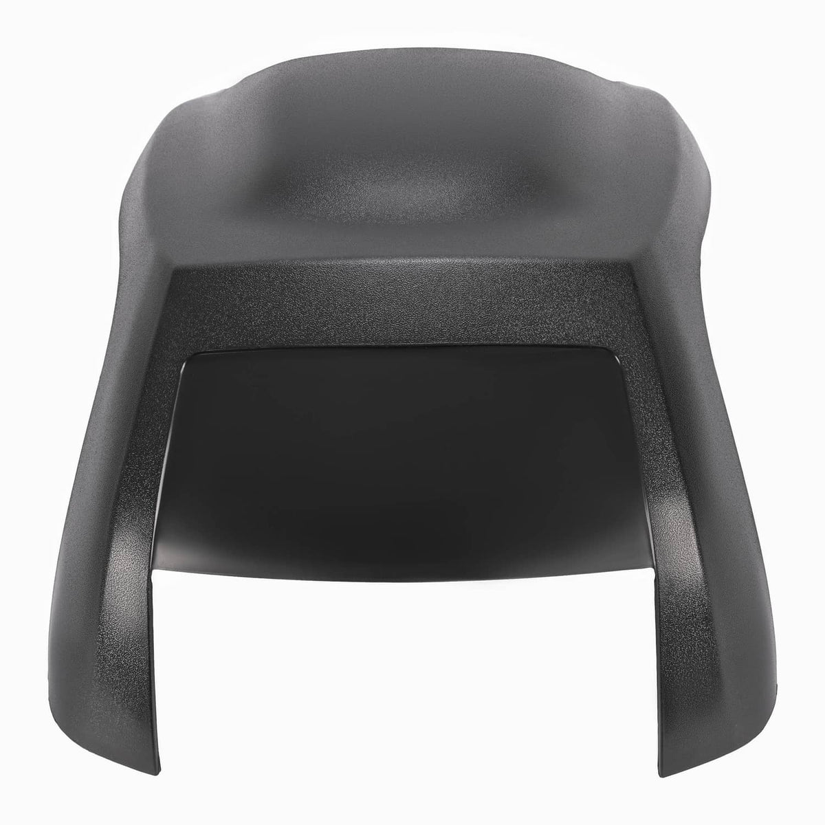 Dark gray molded air dam cap with rectangular front opening