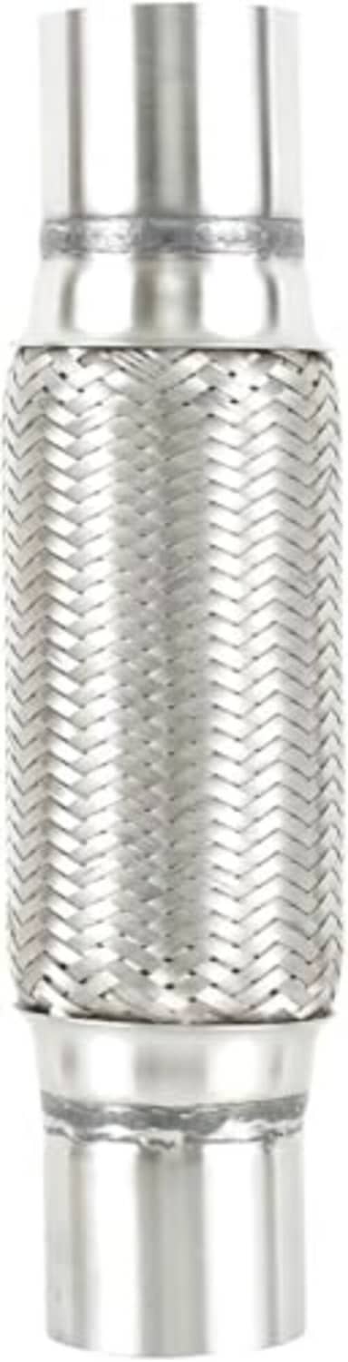 Stainless steel exhaust flex pipe braided section with connector couplers