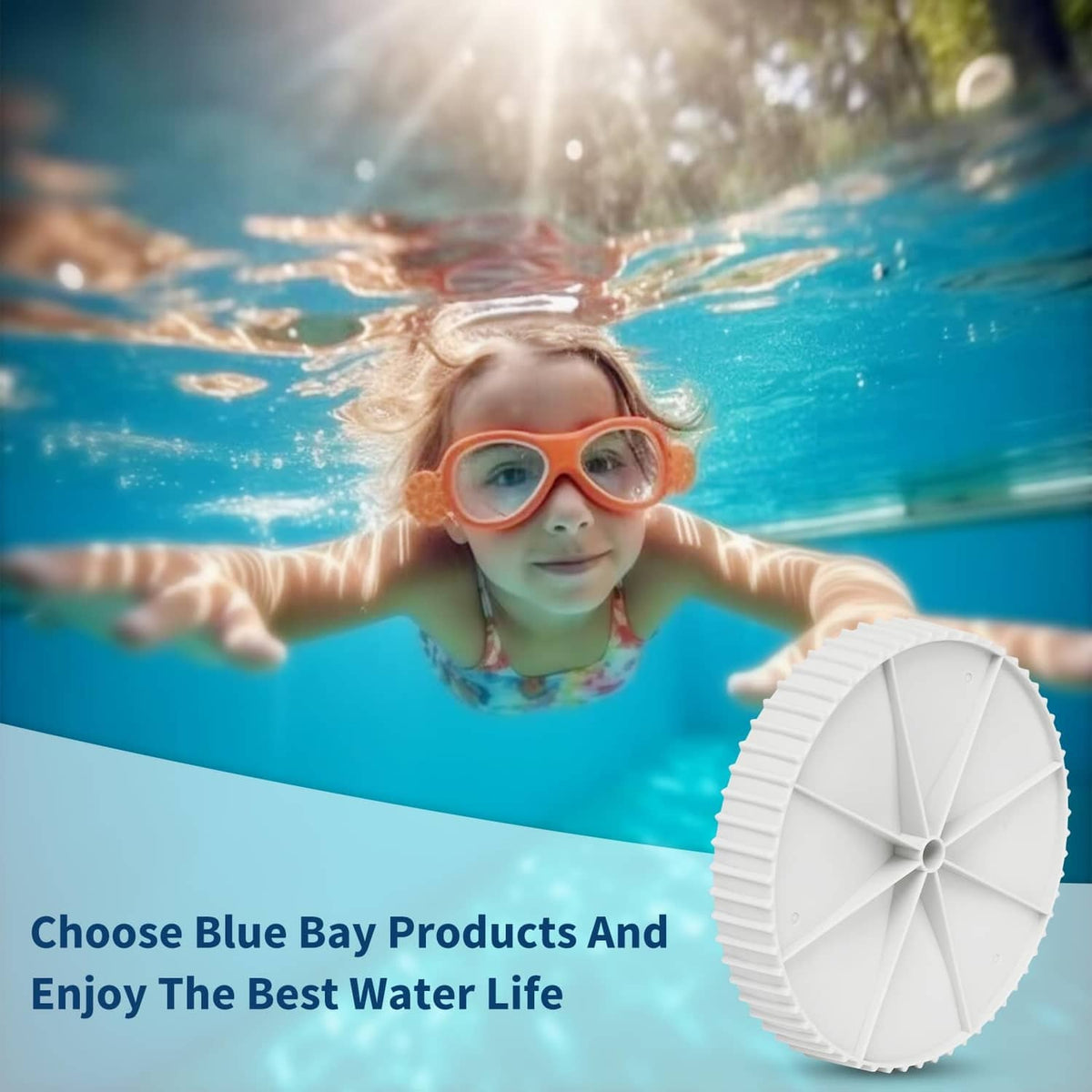 White circular skimmer conversion cap with spoke pattern