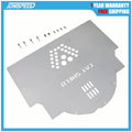 Catalytic converter cat shield plate with perforated heart pattern and mounting holes