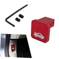 Red hood latch release handle cable kit with L-shaped black cable and two screws