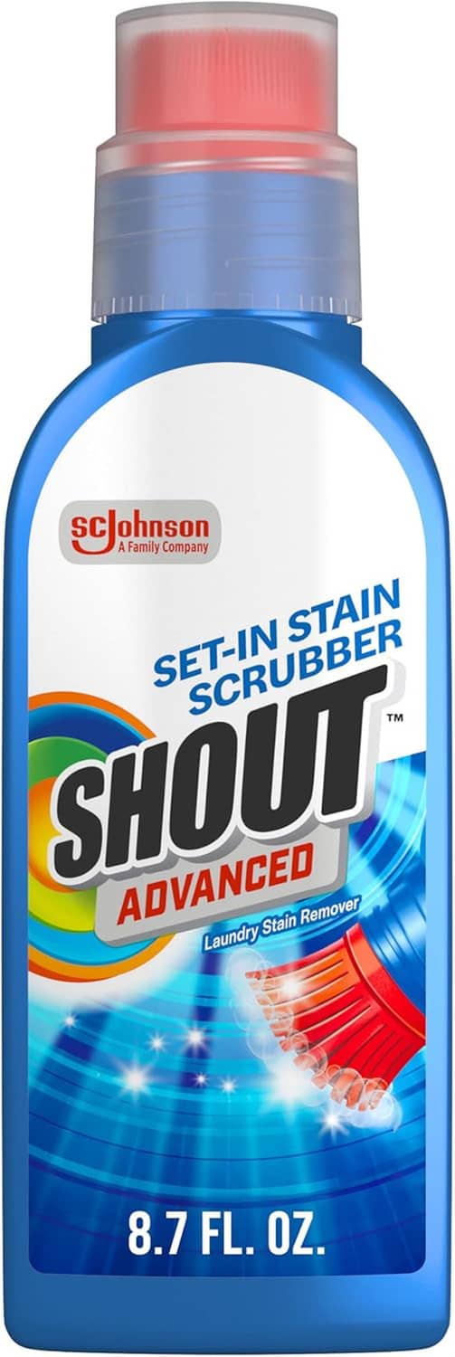 Advanced laundry stain remover gel bottle, blue with red cap, 8.7 fl oz
