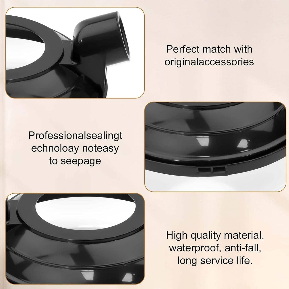 Vacuum basin water pan lid with raised spout and circular opening