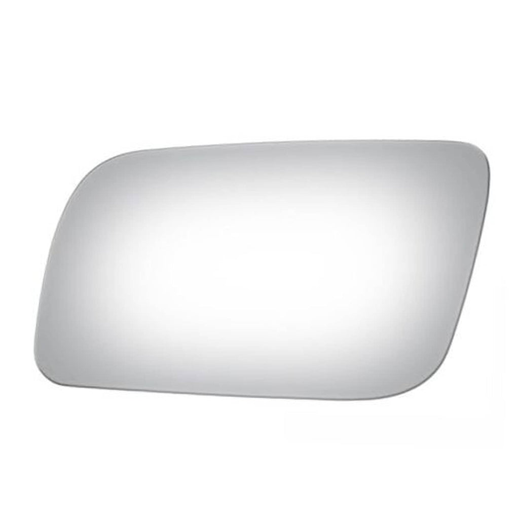 Silver-gray oval mirror glass replacement with rounded corners for driver-side mirror