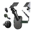 Black 2-in-1 wall mount bracket with solar panel and camera mount pieces