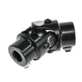 Black steering universal joint with open yoke ends, spline and 3/4-inch DD shaft