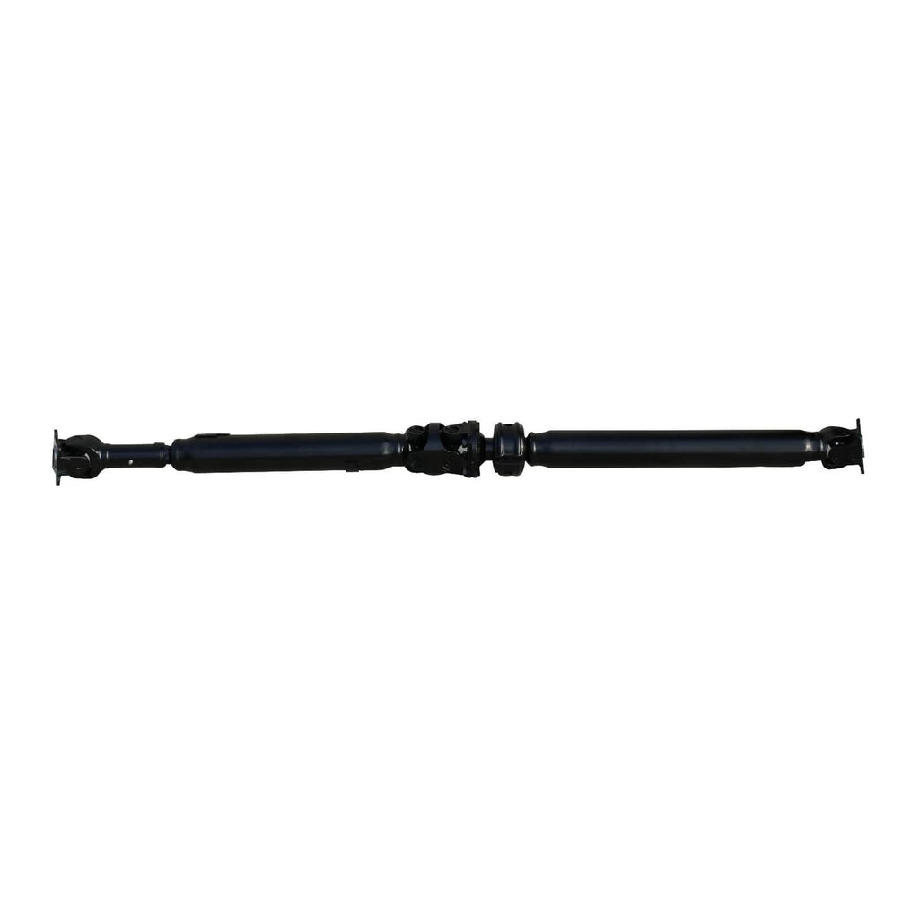 Rear driveshaft assembly shown straight with u-joint connections at both ends