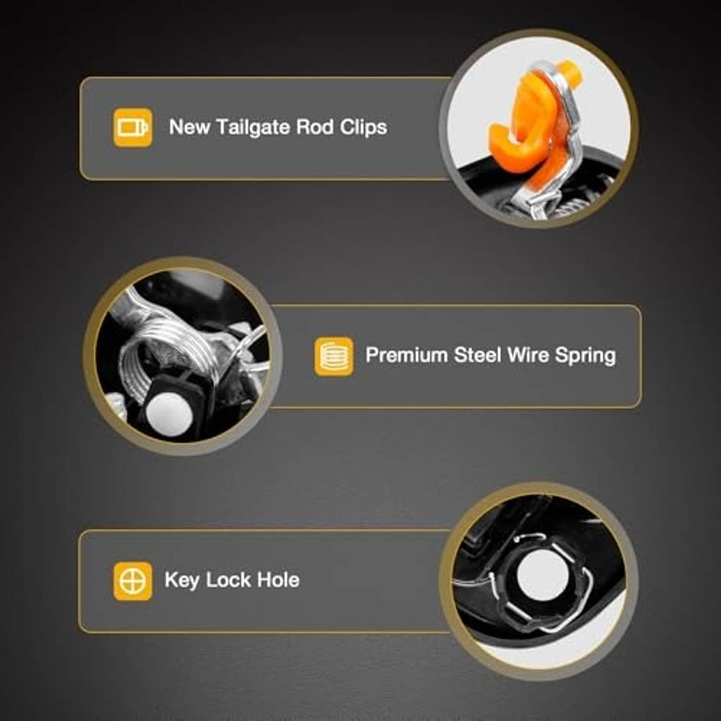 Door handle lock kit parts with keyhole and steel wire spring