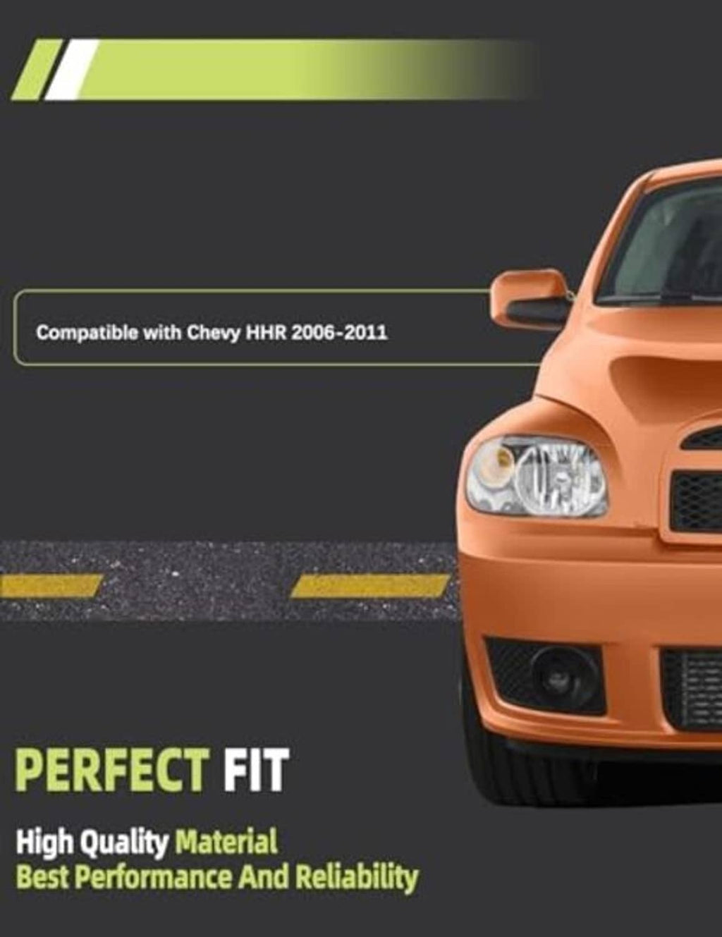 Interior door handle compatible with Chevy vehicle, shown on front quarter view