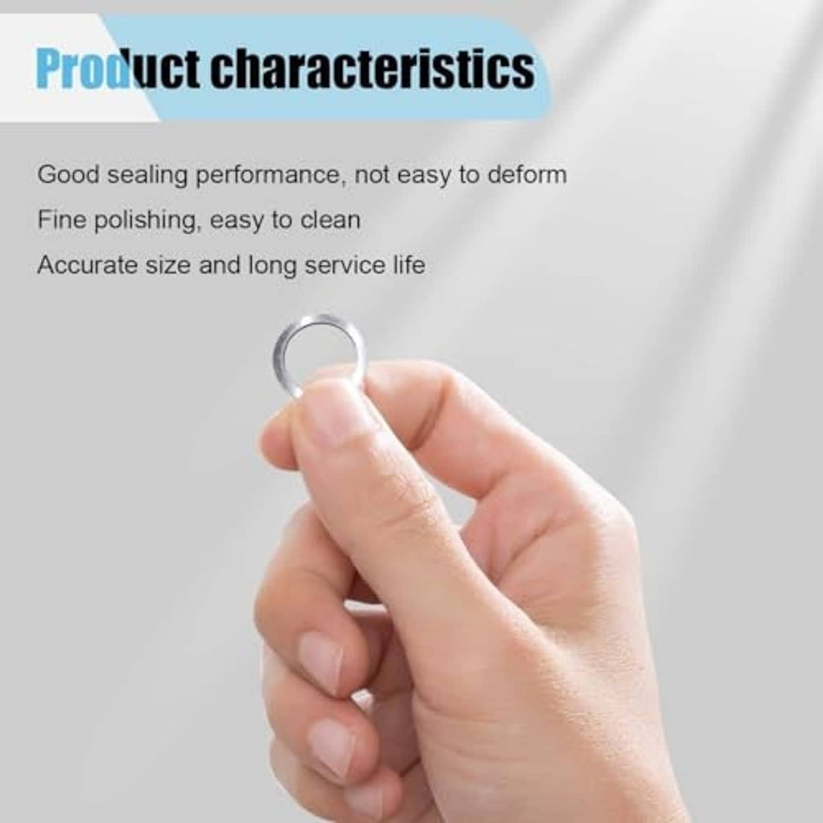 Single aluminum crush washer gasket held in fingertips