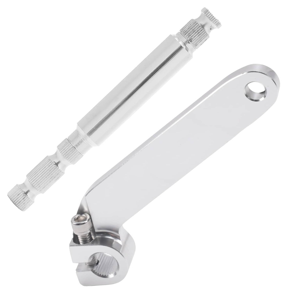 Chrome shifter arm lever with long bar and round mounting hole